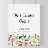 Eenvoudige groene bloemen Deze kaars brandt bord Poster