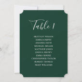 Eenvoudige groene bruiloft zitkaart. Modern script Kaart (Voorkant)