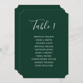 Eenvoudige groene bruiloft zitkaart. Modern script Kaart (Voorkant / Achterkant)