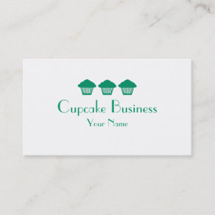 Eenvoudige groene cupcakes bakkerij visitekaartjes