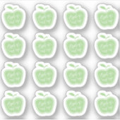 Eenvoudige groene en witte appel van ons oog sticker (Voorkant)