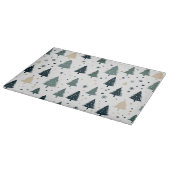 Eenvoudige groene en witte kerstboom snijplank (Hoek)