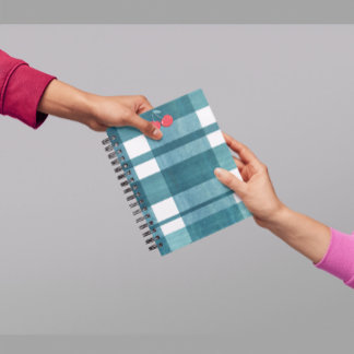 Eenvoudige groene gingham notitieboek