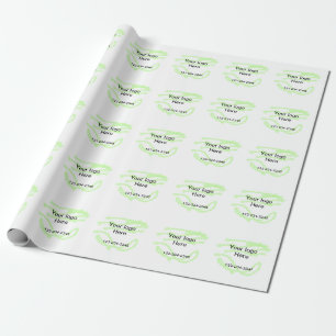 Eenvoudige groene glitter voeg je logo-nummer toe cadeaupapier