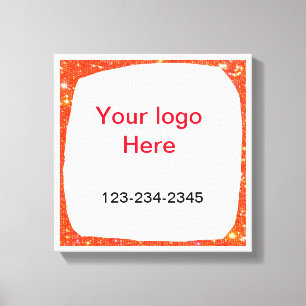 Eenvoudige groene glitter voeg je logo-nummer toe canvas afdruk