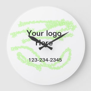 Eenvoudige groene glitter voeg je logo-nummer toe grote klok