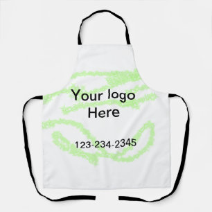 Eenvoudige groene glitter voeg je logo-nummer toe schort