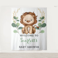 Eenvoudige Groene Goud Leeuw Jongen Baby Shower We