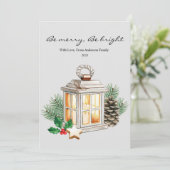 Eenvoudige groene kaars Kerst plat Feestdagenkaart (Staand voorkant)