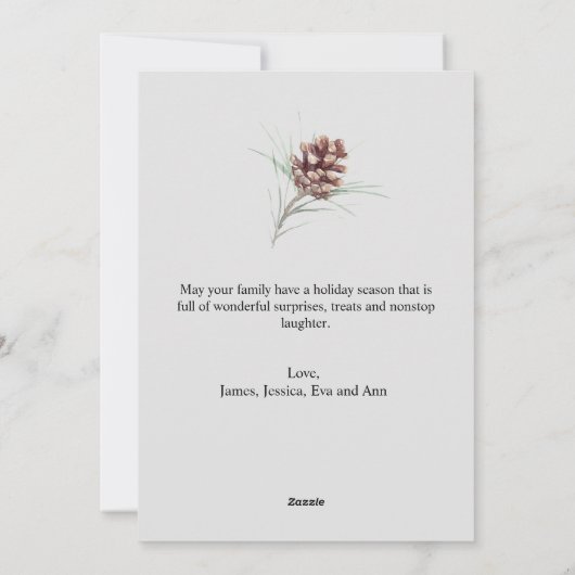 Eenvoudige groene kaars Kerst plat Feestdagenkaart (Achterkant)