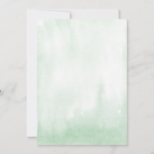 Eenvoudige groene kalligrafie rustieke bruiloft kaart (Achterkant)