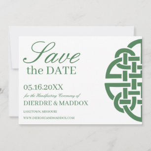 Eenvoudige Groene Keltische Knoop Handfasting Save The Date