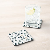 Eenvoudige groene kerstboom bier onderzetter (Rechterzijde)