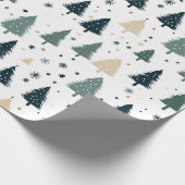 Eenvoudige groene kerstboom cadeaupapier (Hoek)