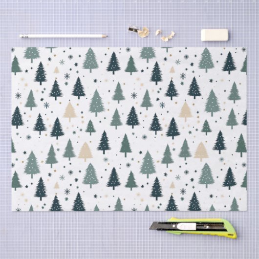 Eenvoudige groene kerstboom tissuepapier (Craft)