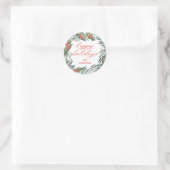 Eenvoudige Groene Krans Classic Kerst sticker (Tas)