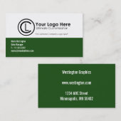 Eenvoudige groene Logo Visitekaartjes (Voorkant / Achterkant)