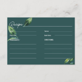 Eenvoudige groene minimalistische bruidsdouche rec informatiekaartje