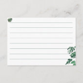 Eenvoudige groene minimalistische bruidsdouche rec informatiekaartje (Achterkant)