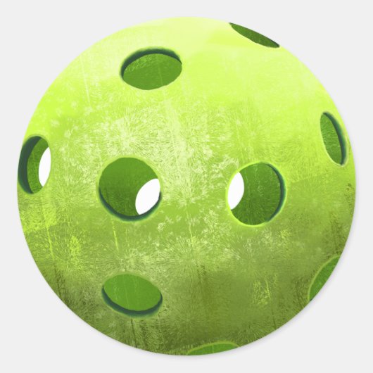 Eenvoudige groene Pickleball Ronde Sticker (Voorkant)