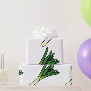 Eenvoudige Groene Prei Groente Cadeaupapier