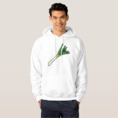 Eenvoudige Groene Prei Groente Hoodie (Voorkant volledig)