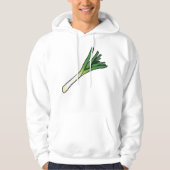 Eenvoudige Groene Prei Groente Hoodie (Voorkant)