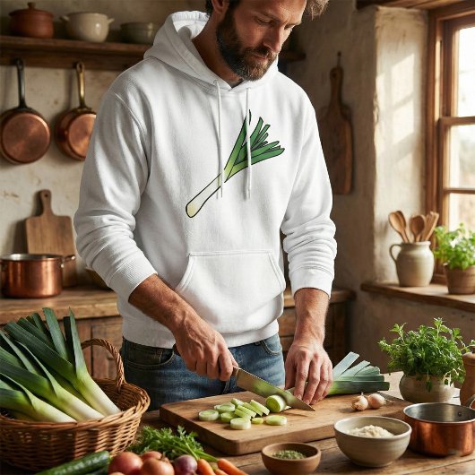 Eenvoudige Groene Prei Groente Hoodie