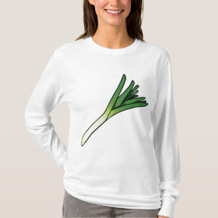 Eenvoudige Groene Prei Groente T-shirt