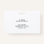 Eenvoudige, groene QR-code, werknemer-ID Badge (Achterkant)