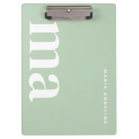 Eenvoudige Groene School Monogram Naam