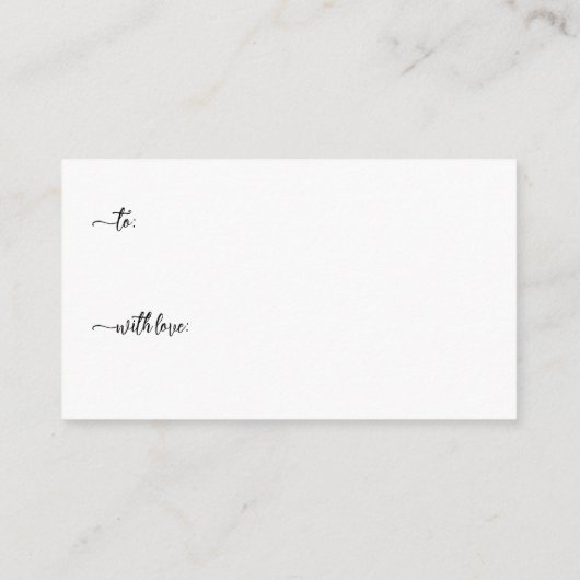 Eenvoudige groene Script Display Douche Informatiekaartje (Achterkant)