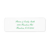 Eenvoudige groene script witte aangepaste labels (Voorkant)