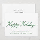 Eenvoudige groene typografie | Vakantiegroet Feestdagenkaart (Voorkant / Achterkant)