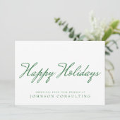 Eenvoudige groene typografie | Vakantiegroet Feestdagenkaart (Staand voorkant)