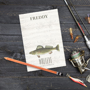 Eenvoudige Groene Waterverf Fish Walleye Custom Post-it® Notes