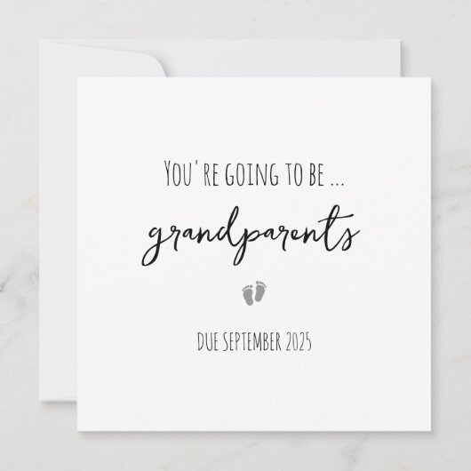 Eenvoudige Grootouders Zwangerschapsaankondiging K Aankondiging (Achterkant)