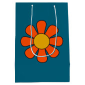 Eenvoudige Groovy Retro Modern 60s 70s Flower Sing Medium Cadeauzakje (Achterkant)