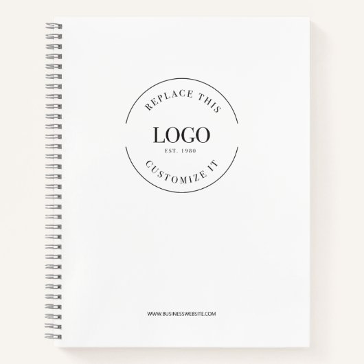 Eenvoudige Grote Aangepaste Logo Website Branded Notitieboek (Voorkant)