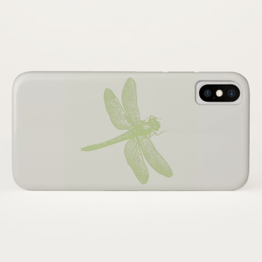 Eenvoudige Grote Groene Gestamde Dragonfly Case-Mate iPhone Case (Achterkant (horizontaal))