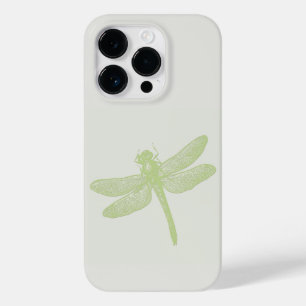 Eenvoudige Grote Groene Gestamde Dragonfly Case-Mate iPhone 14 Pro Hoesje