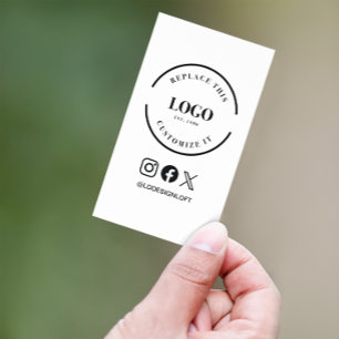 Eenvoudige Grote Logo Website Sociale Pictogrammen Visitekaartje