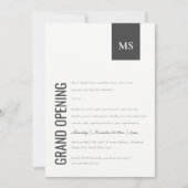 Eenvoudige Grote opening van het Bedrijfs Monogram Bedankkaart (Voorkant)