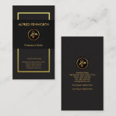 Eenvoudige Grunge Gold Lines Professionele Butler Visitekaartje (Voorkant / Achterkant)