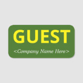Eenvoudige 'GUEST'-naamtag Naamplaatje (Voorkant)