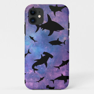Eenvoudige haai vis kaken walvis oceaan galaxy pat iPhone 11 hoesje