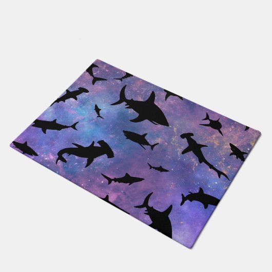 Eenvoudige haai vis kaken walvis oceaan galaxy pat deurmat (Schuin)