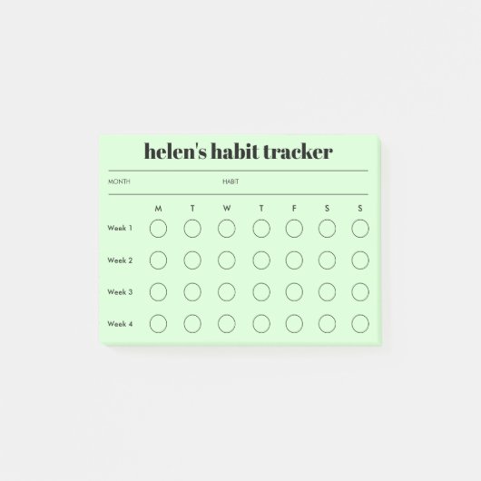 Eenvoudige Habit Tracker notities Post-it® Notes (Voorkant)