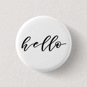 Eenvoudige Hallo in een prachtig kalligrafisch scr Ronde Button 3,2 Cm