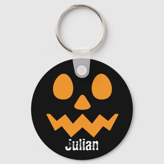 Eenvoudige Halloween Dag Jack-o-Lantern Pompoennaa Sleutelhanger (Voorkant)